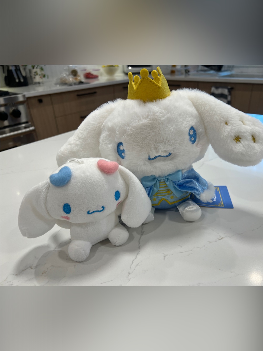 Sanrio Cinnamoroll Plush Tag with Blue, White, Pink & Gold Details